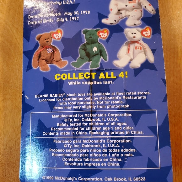 Ty Beanie Baby - GLORY The Bear - 1998 McDonalds - Retired - Picture 4 of 4